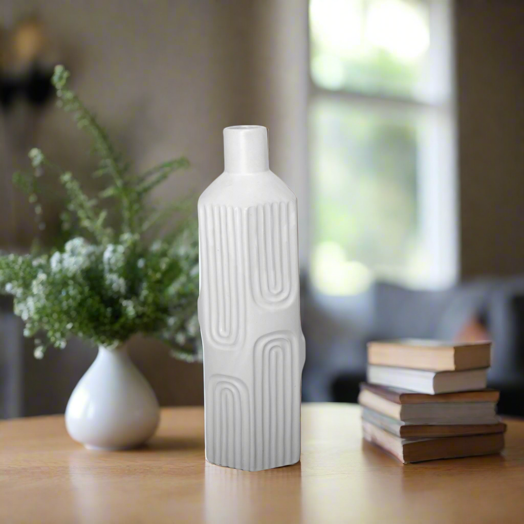 Ardelle Ceramic Square Bottle Vase