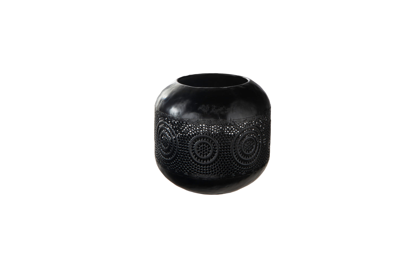 Metal Round Candle Holder Antique Finish-5.50"H