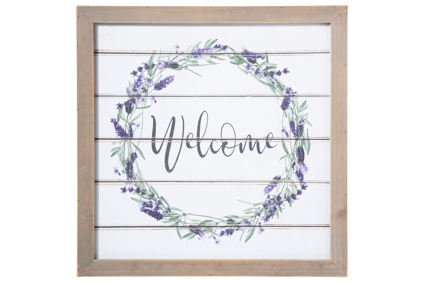 Wood Square Wall Art Painted Finish White-15.75"H -369