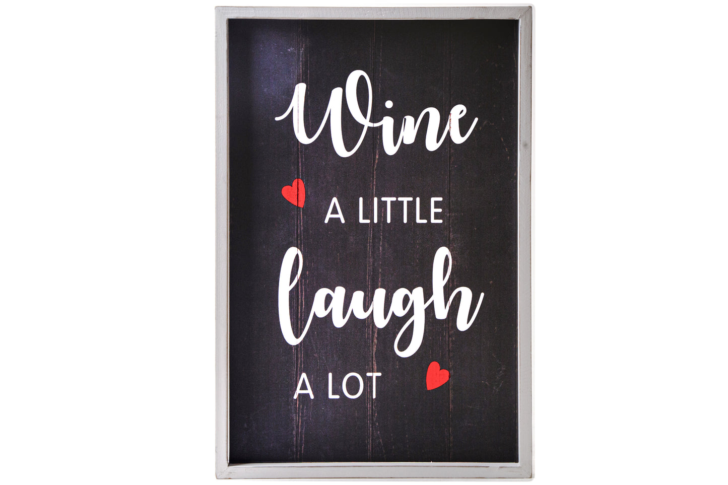 Wood Rectangle Wall Art Painted Finish Black-23.50"H -357