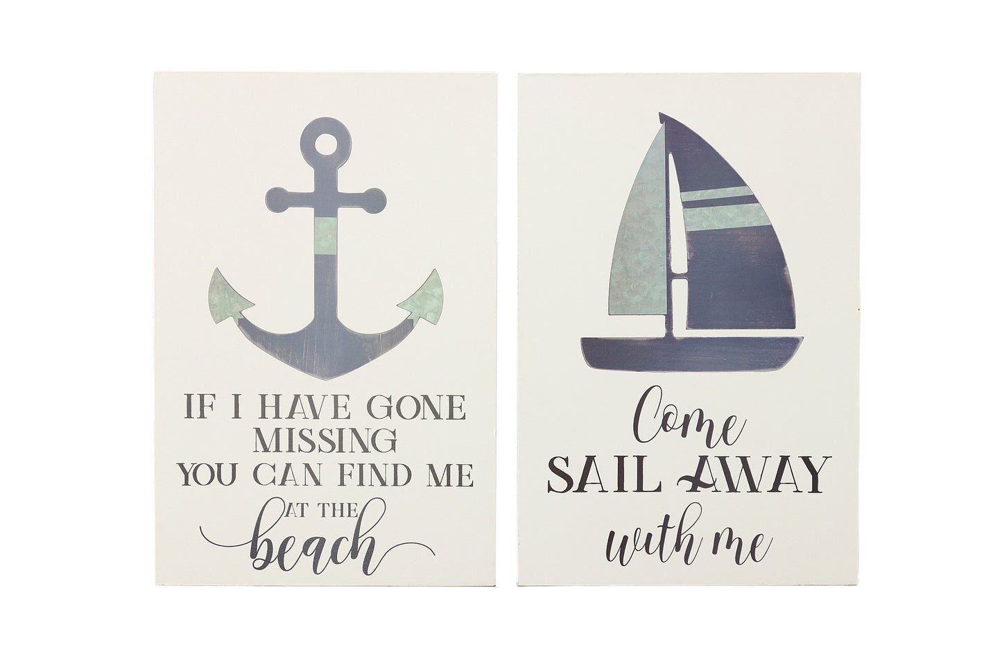 Wood Rectangle Wall Art Smooth Finish White-23.25"H