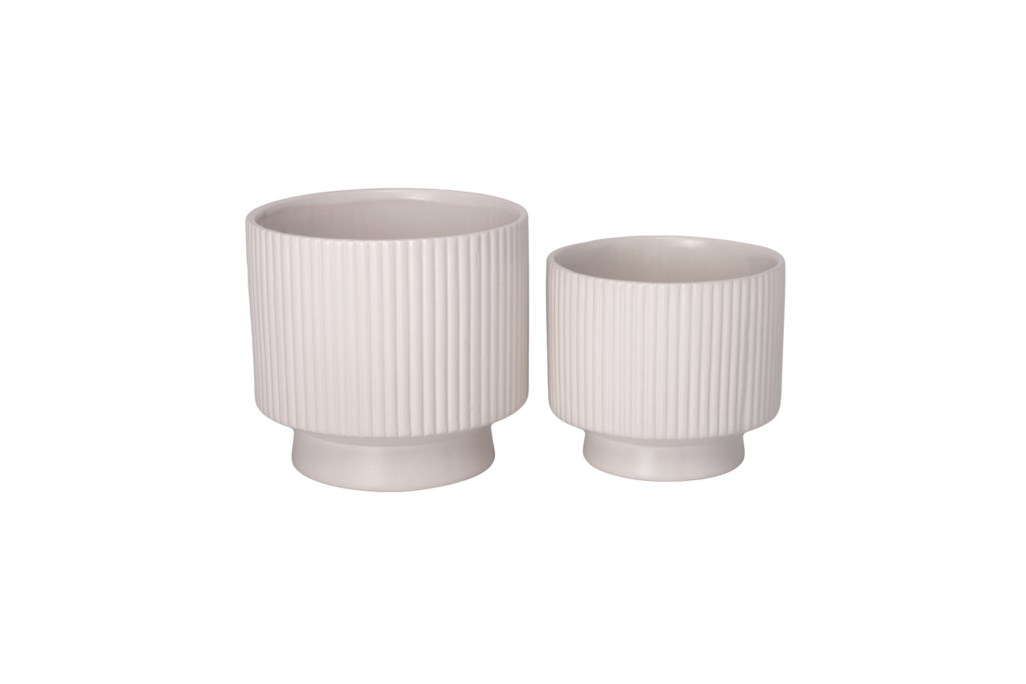 Ceramic Pot with Stand Set of Two Matte