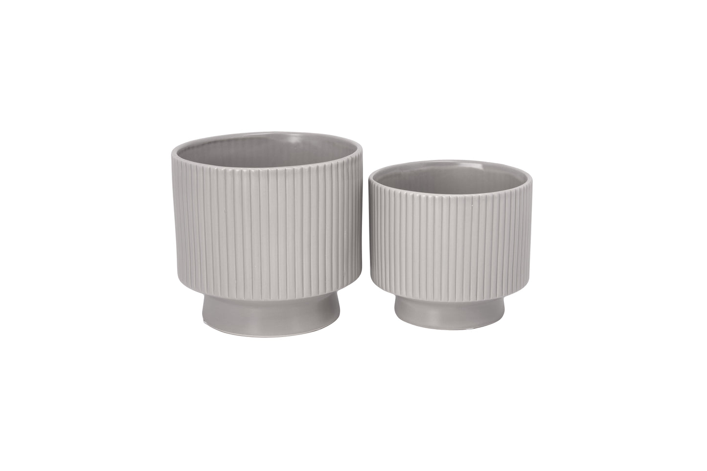 Ceramic Pot with Stand Set of Two Matte
