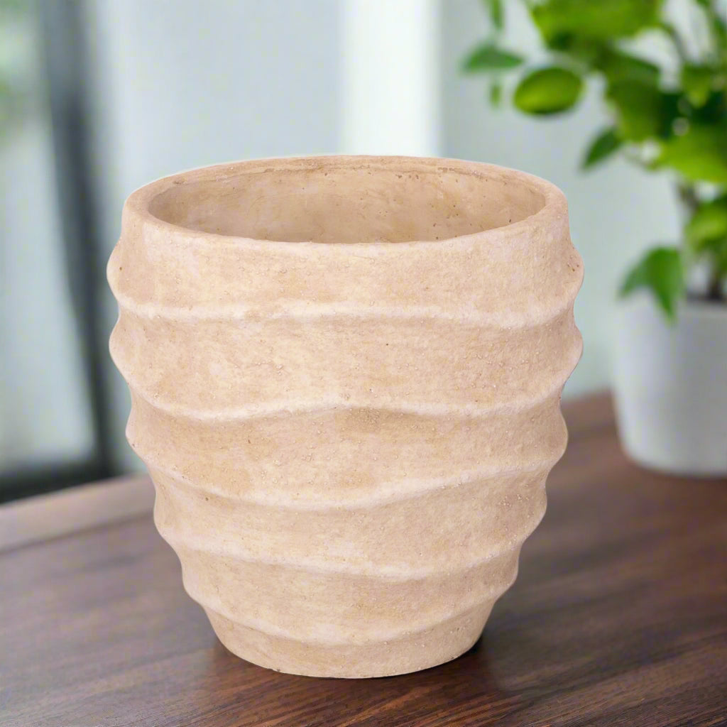 Renley Cream Cement Flower Pot