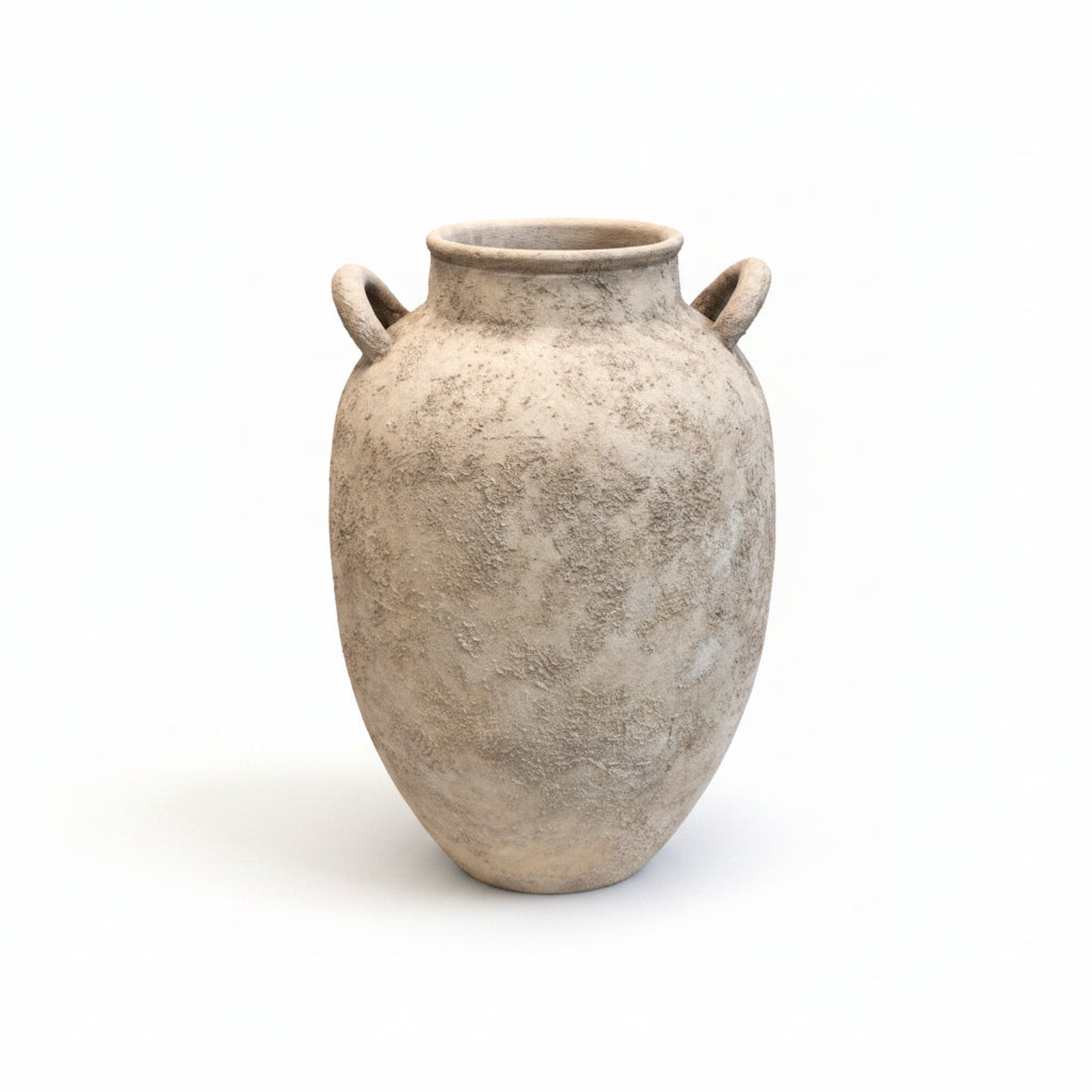 Zein Handcrafted Terracotta Amphora Vase with Loop Handles - Small