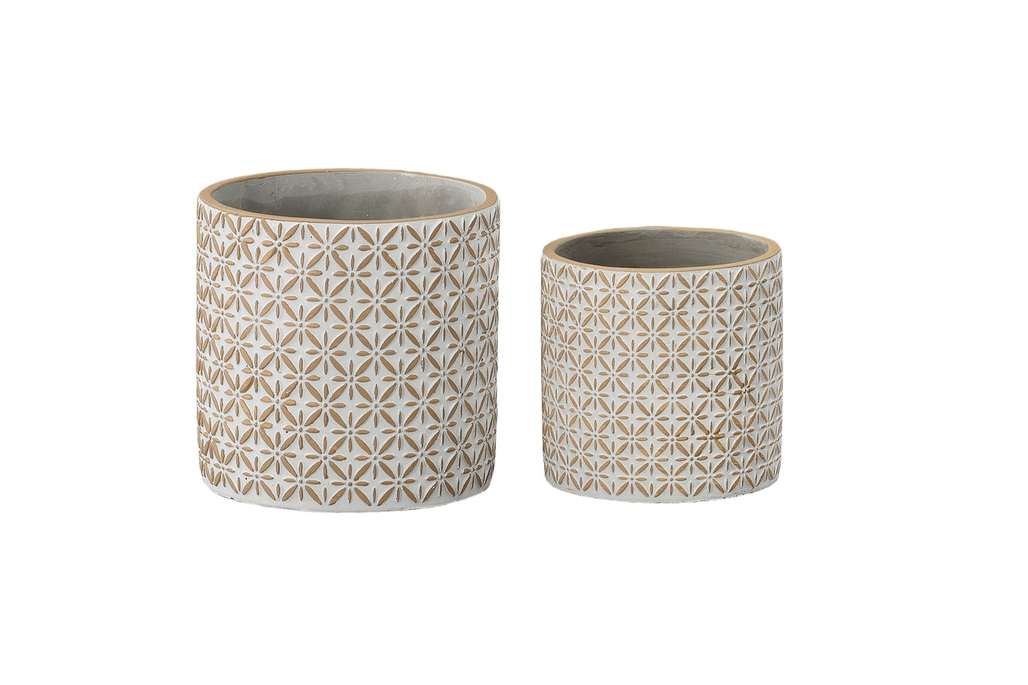 Cement Round Pot Painted Finish Spice Orange-5.00"H