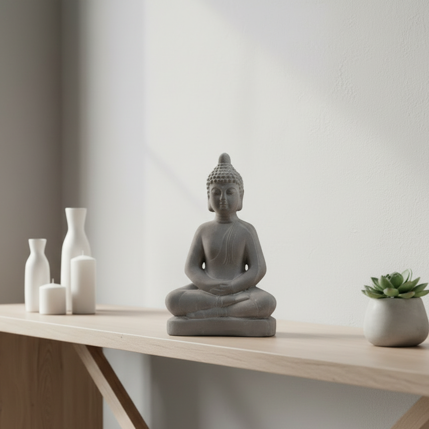 Saphira Terracotta Meditating Buddha Figurine