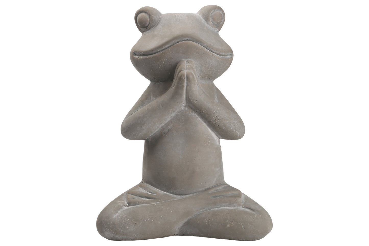 Terracotta Frog Figurine Washed Finish Gray-7.5"H -312