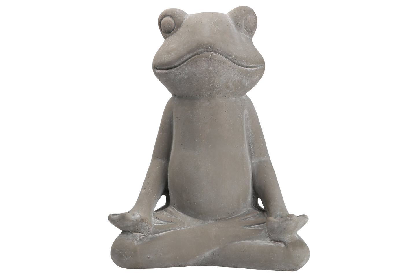 Terracotta Frog Figurine Washed Finish Gray-7.5"H -313