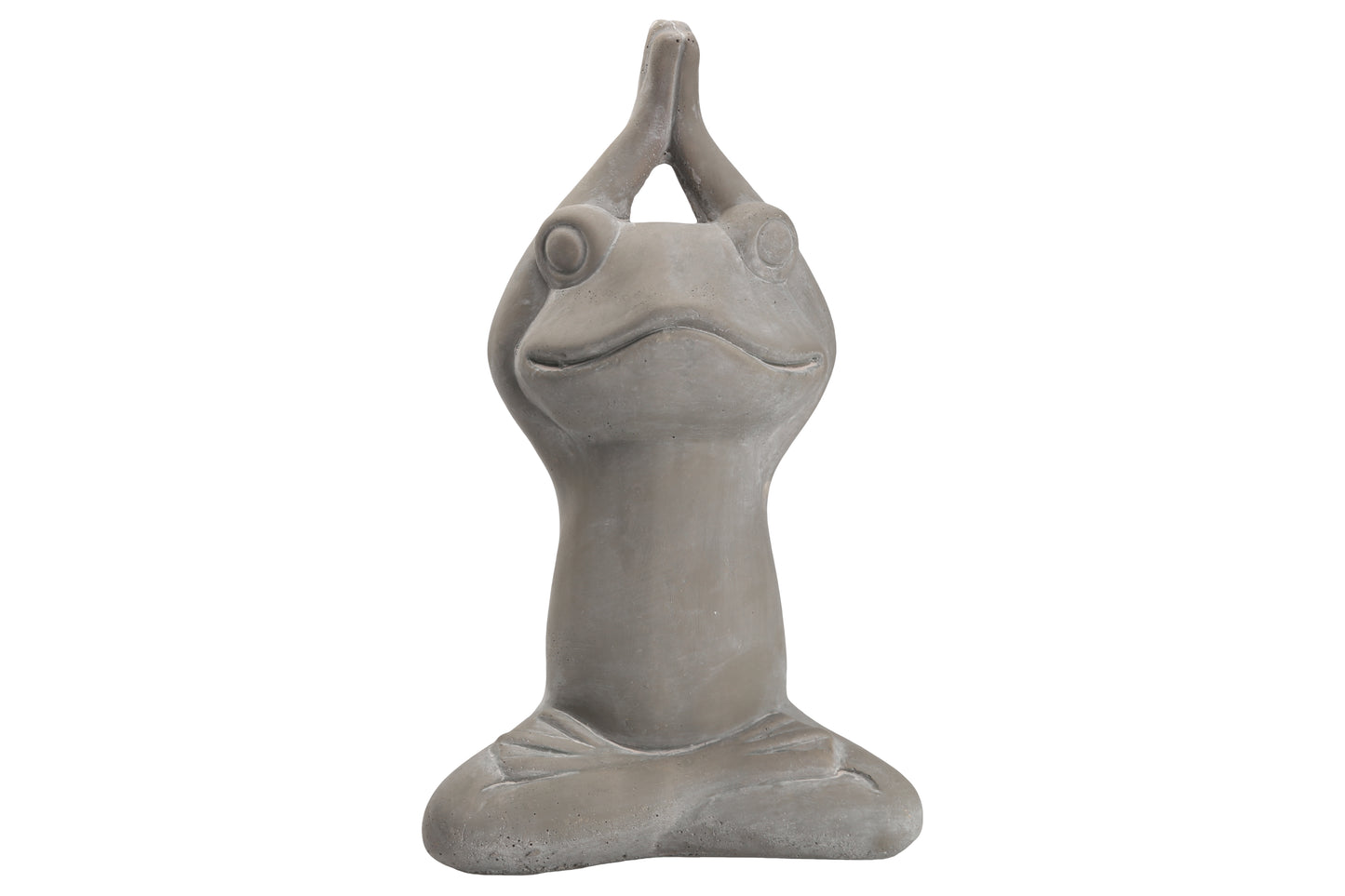 Terracotta Frog Figurine Washed Finish Gray-9"H