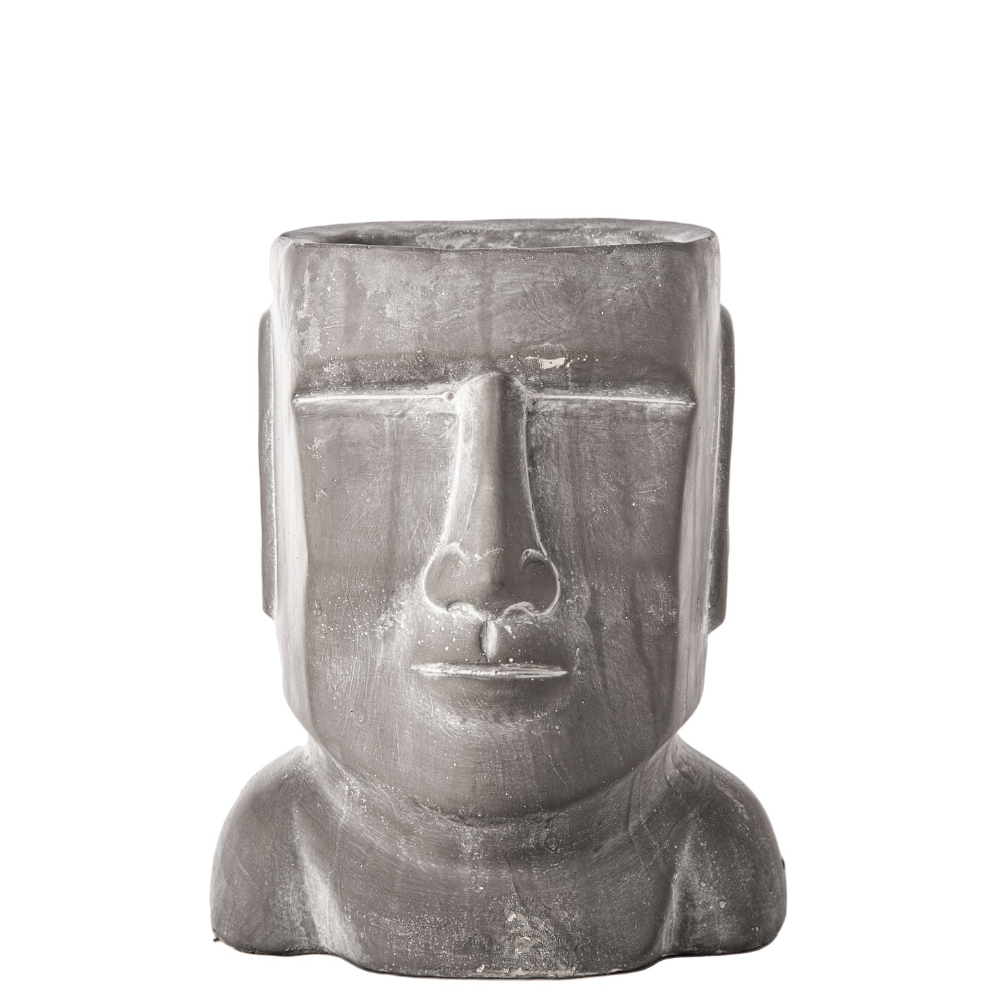 Jazlyn Cement Easter Island Head Pot