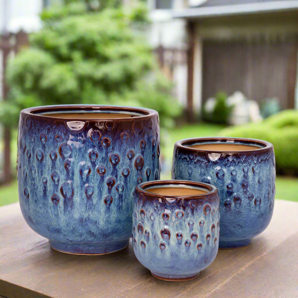 Aven Blossom Ceramic Planter Set (Set of 3)