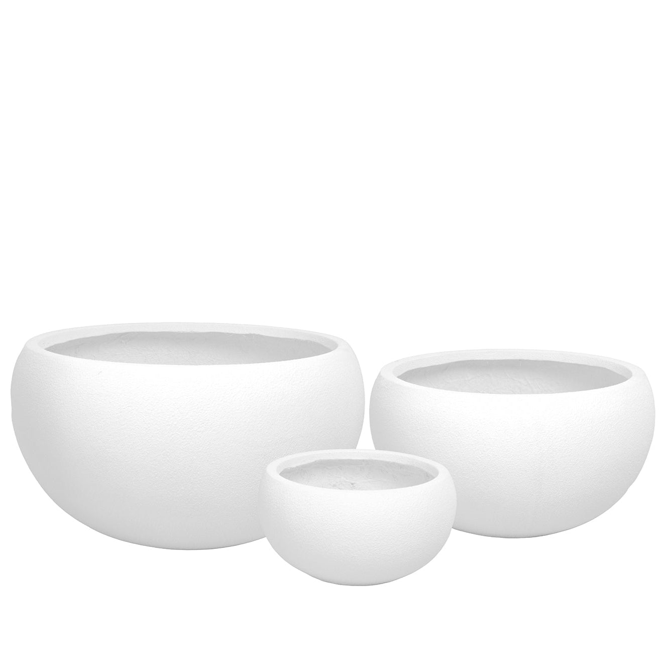 Noely White Fiberclay Planter Set (Set of 3)
