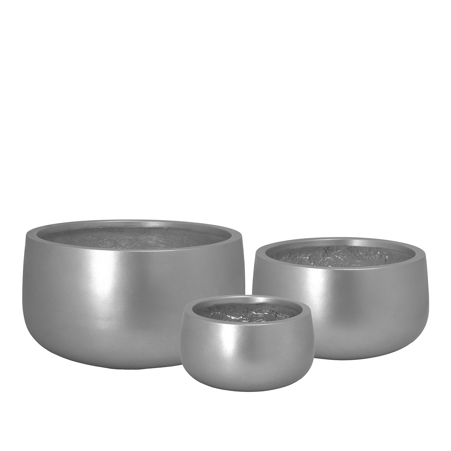 Nadene Silver Fiberclay Planter Set (Set of 3)
