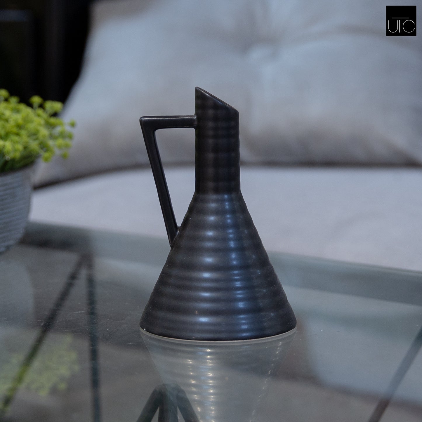 Ceramic Vase Sandstone Matte Finish-6.00"H