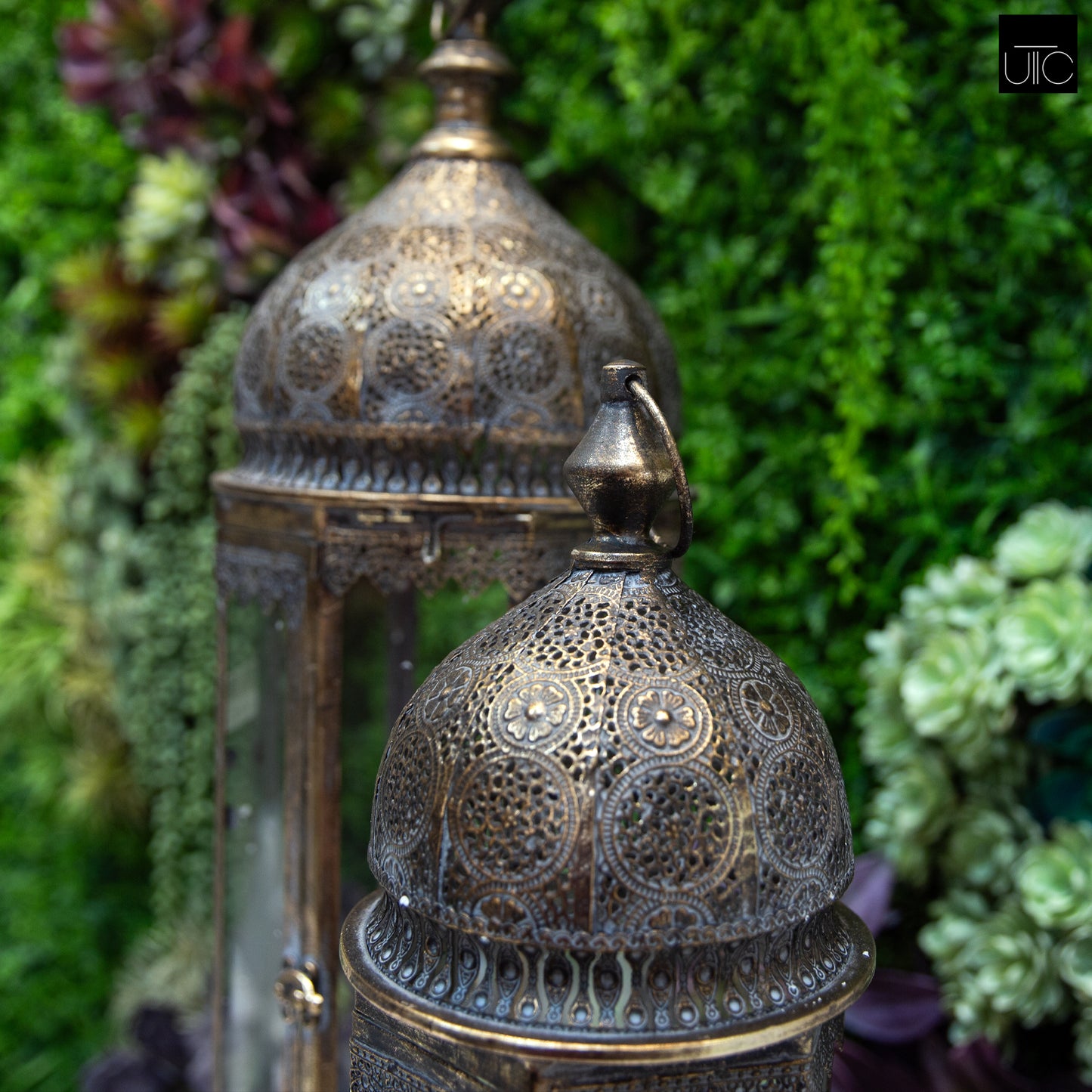 Julien Luxurious Iron Glass Lanterns (Set of 2)