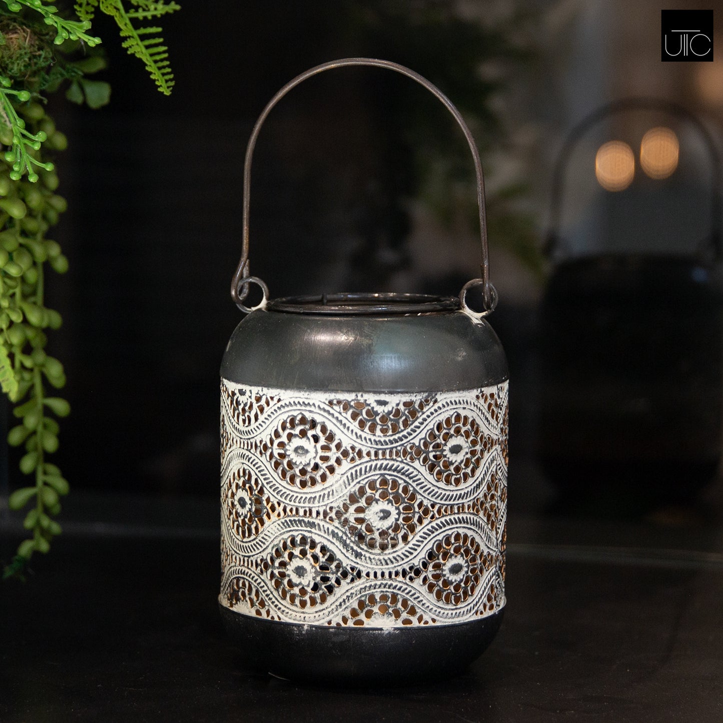 Nocten Black Pierced Metal Lanterns