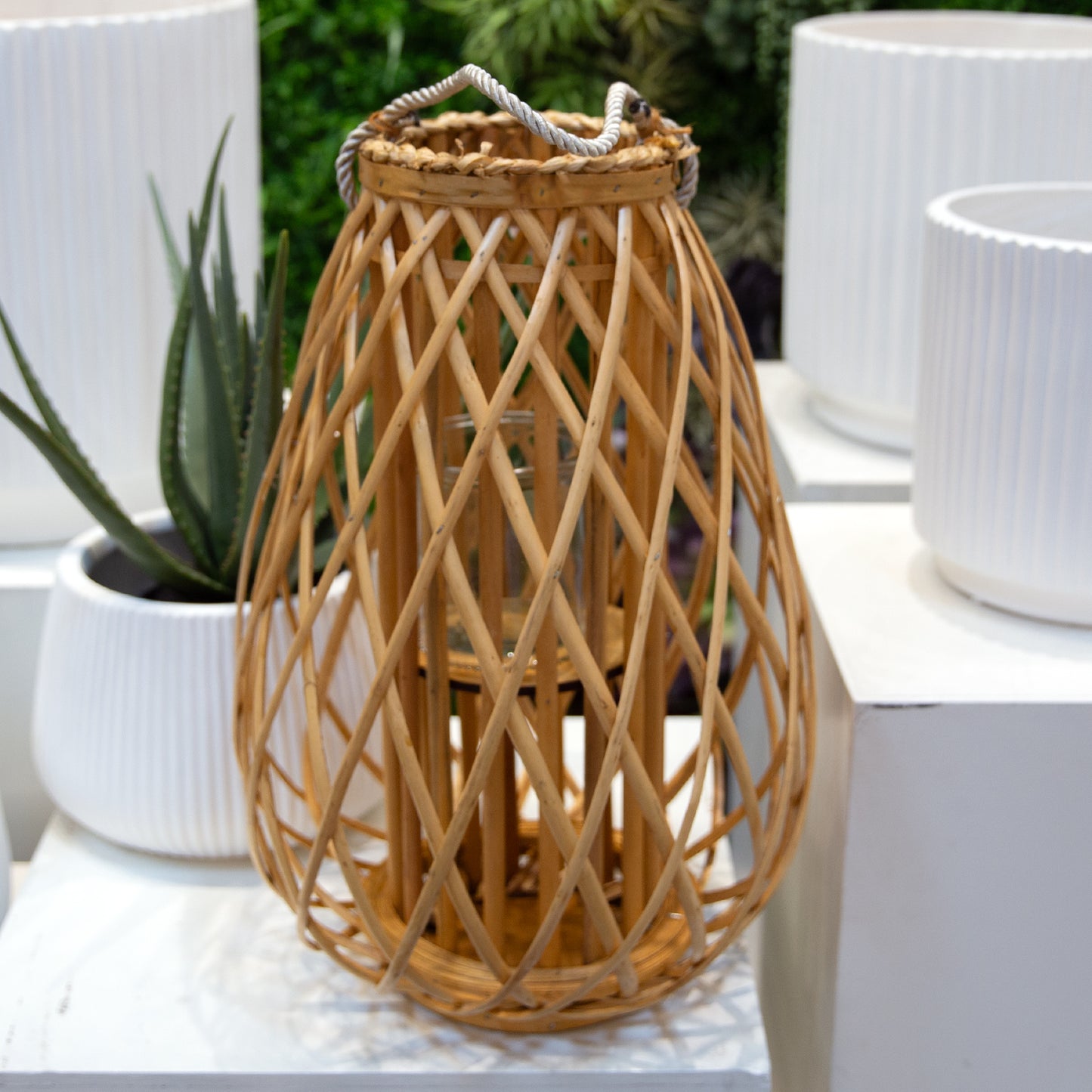 Bamboo Lantern Weathered Finish
