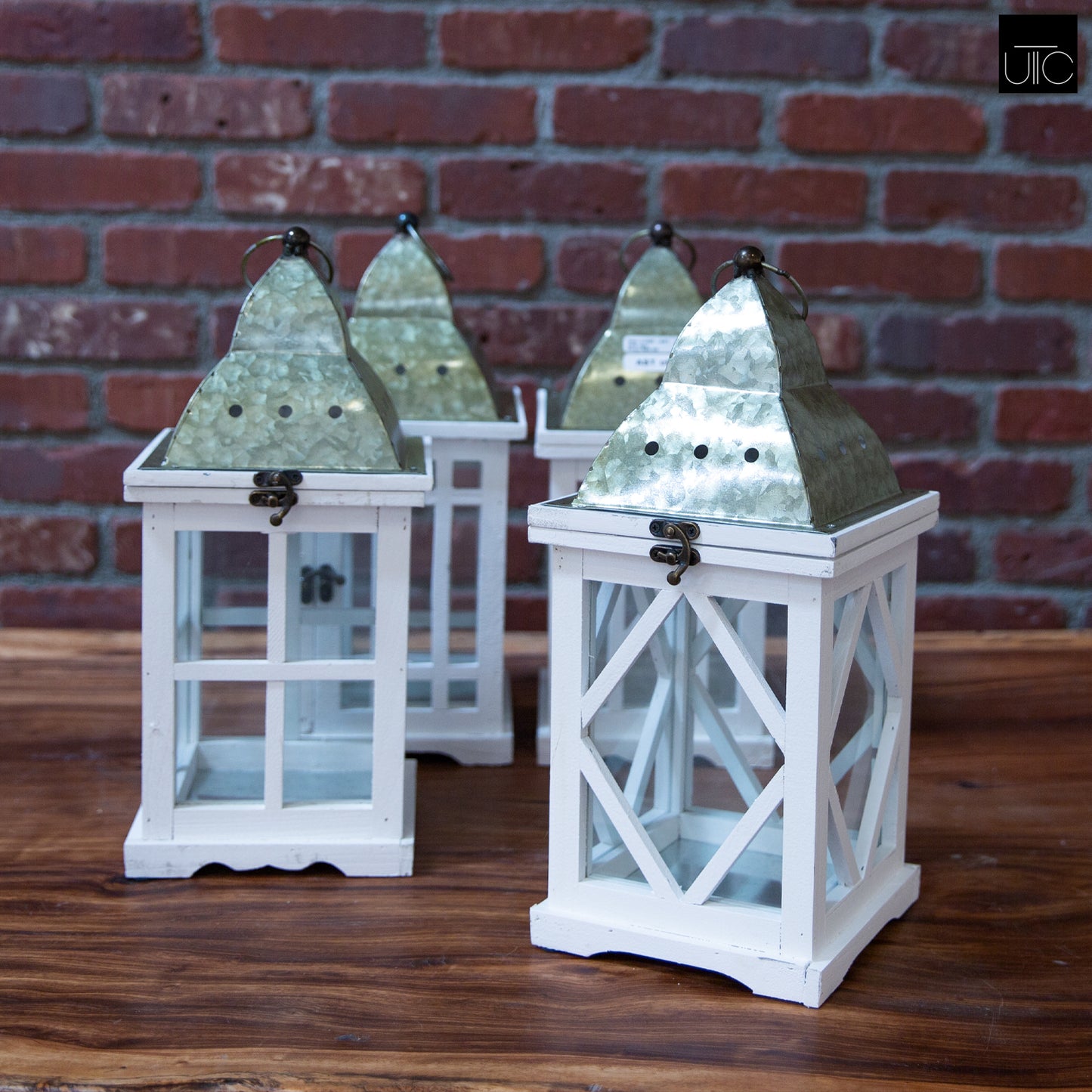 Jeska Wood and Metal Lanterns (Set of 8)