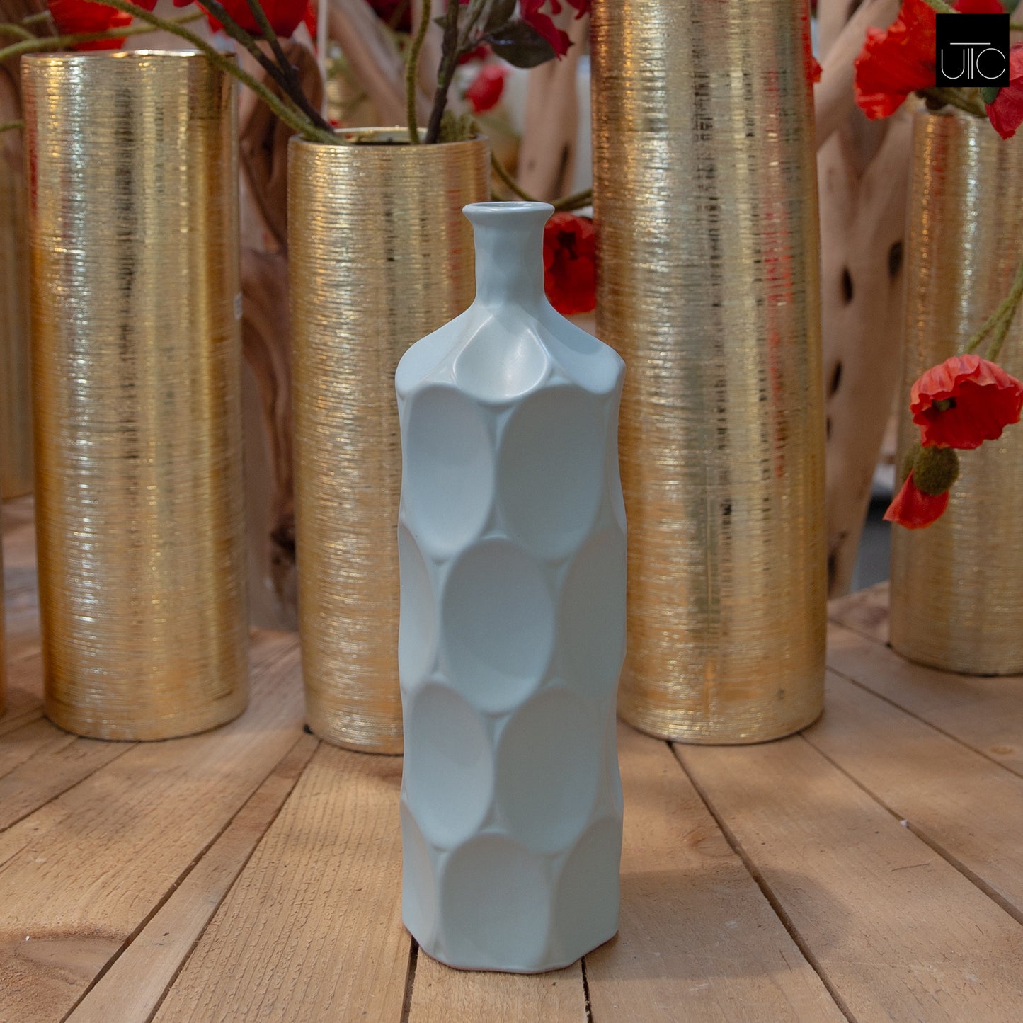 Dimpsy Ceramic Bottle Vases