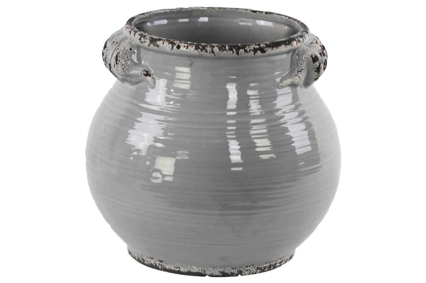 Ceramic Pot Distressed Finish
