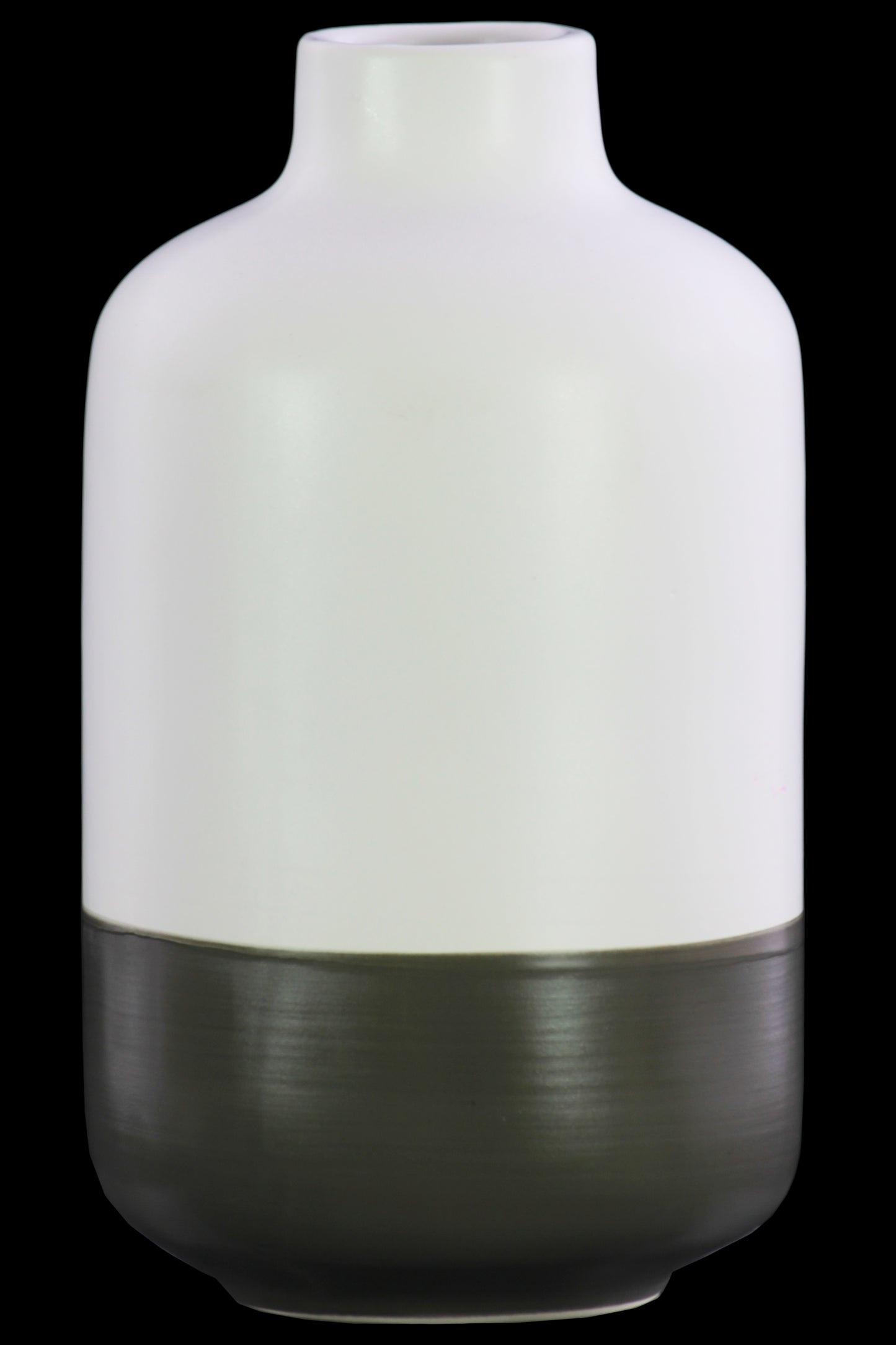 Ceramic Round Vase Matte Finish White-9.25"H