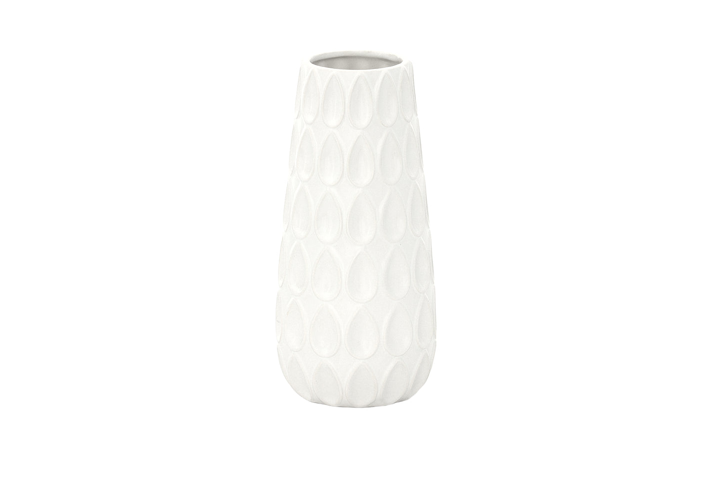 Ceramic Round Vase Matte Finish White
