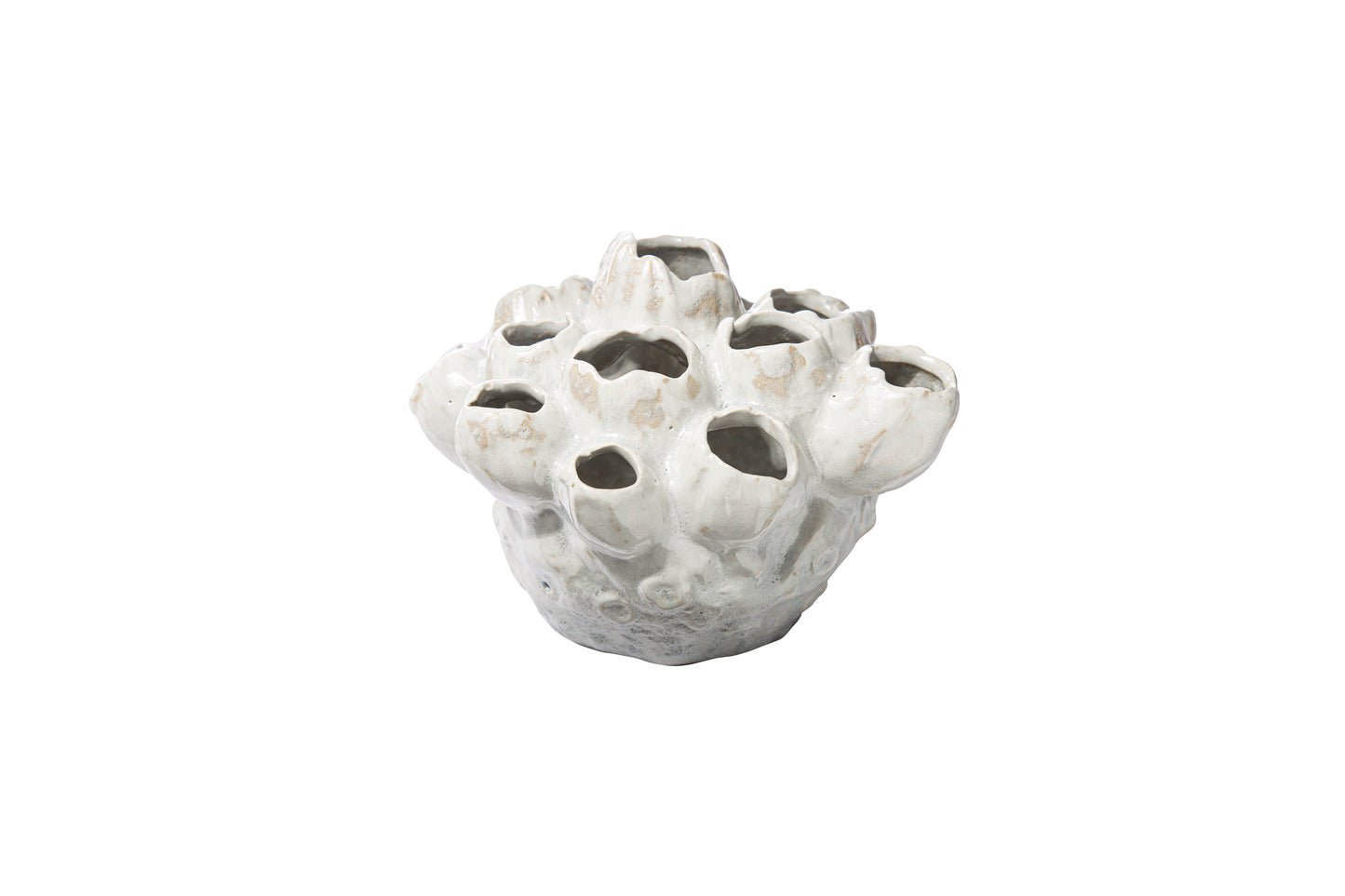 Ceramic Cluster Organic Vases Distressed Finish-6.00"H