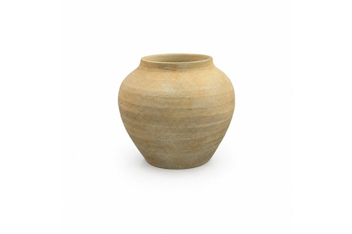 Handcrafted Terracotta Bulbous Vase Light Brown