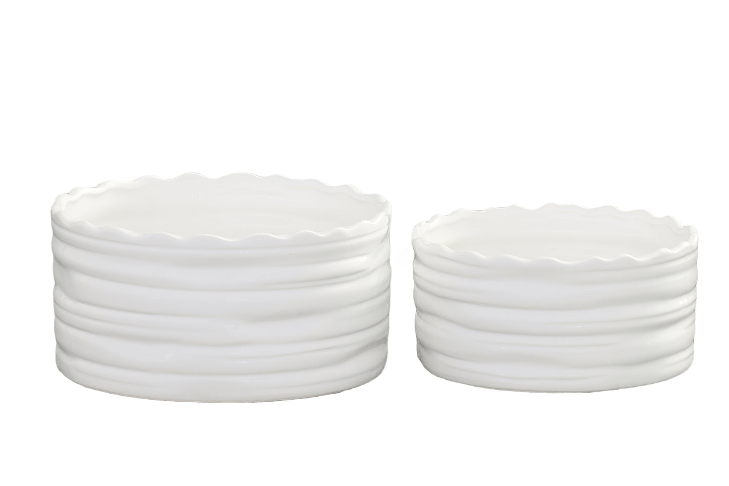 Ceramic Pot Coated Finish White 5"H