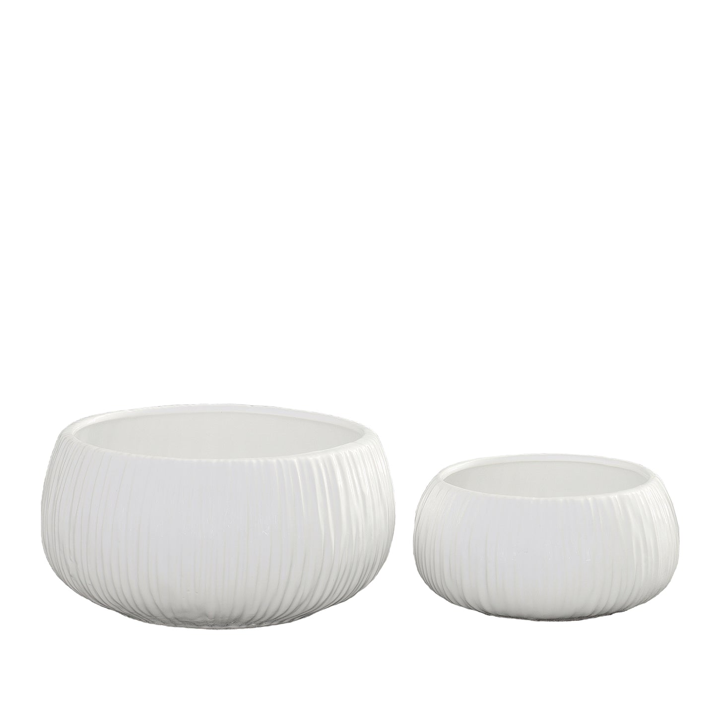 Soliva Ceramic Ribbed Flower Pot Set