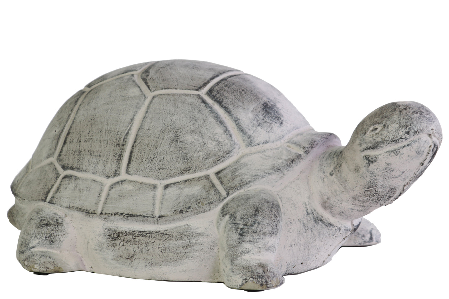 Cement Turtle Figurine Washed Finish Gray-5.25"H