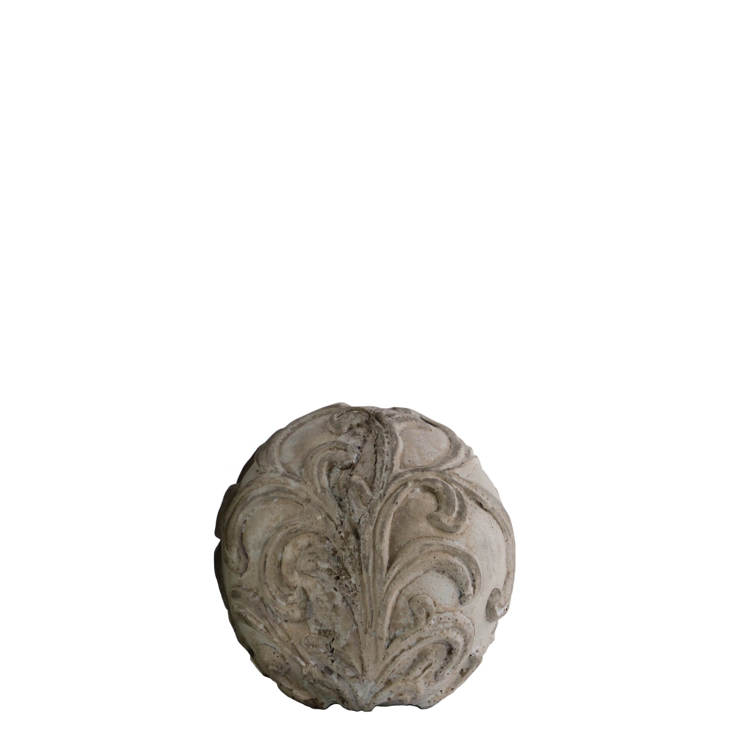 Allira Cement Ornamental Sphere with Embossed Swirl Design