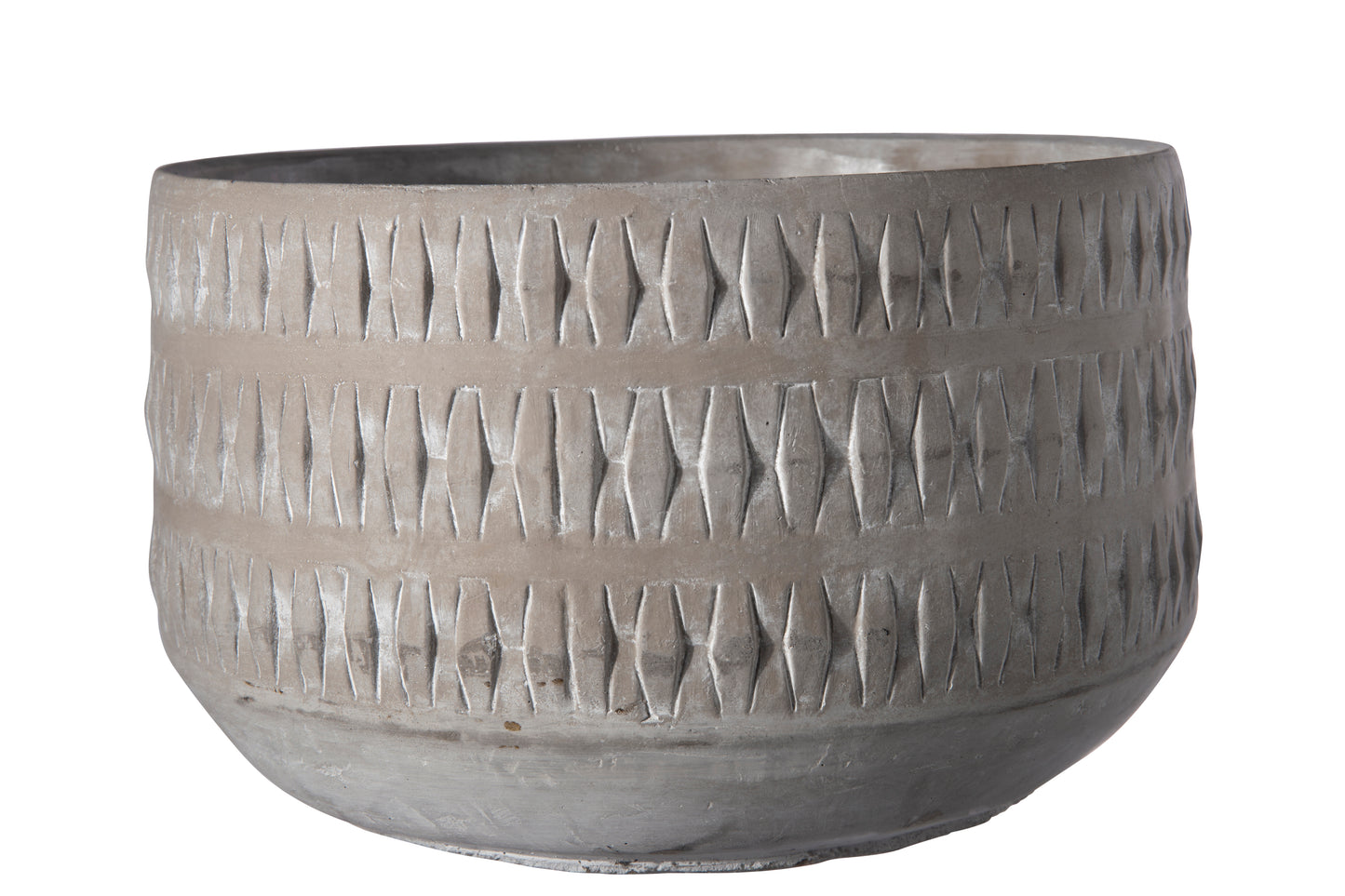 Cement Round Pot Natural Finish Gray-7.50"H -33