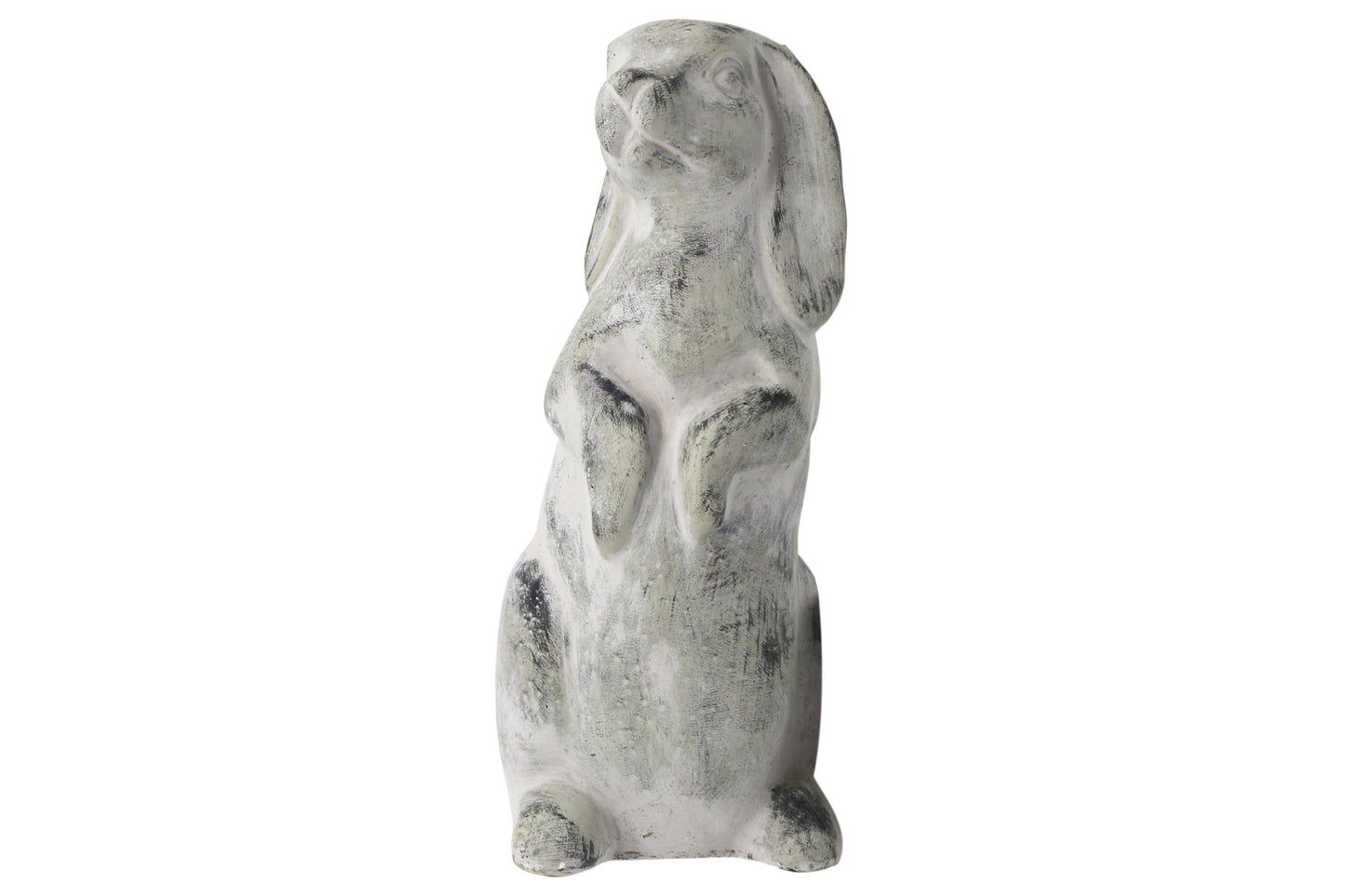 Cement Rabbit Statue Natural Finish Gray-13.50"H