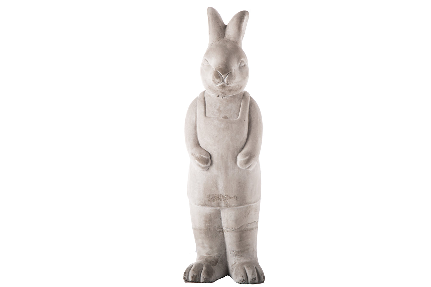 Cement Standing Rabbit Figurine Washed Finish Gray-16.25"H