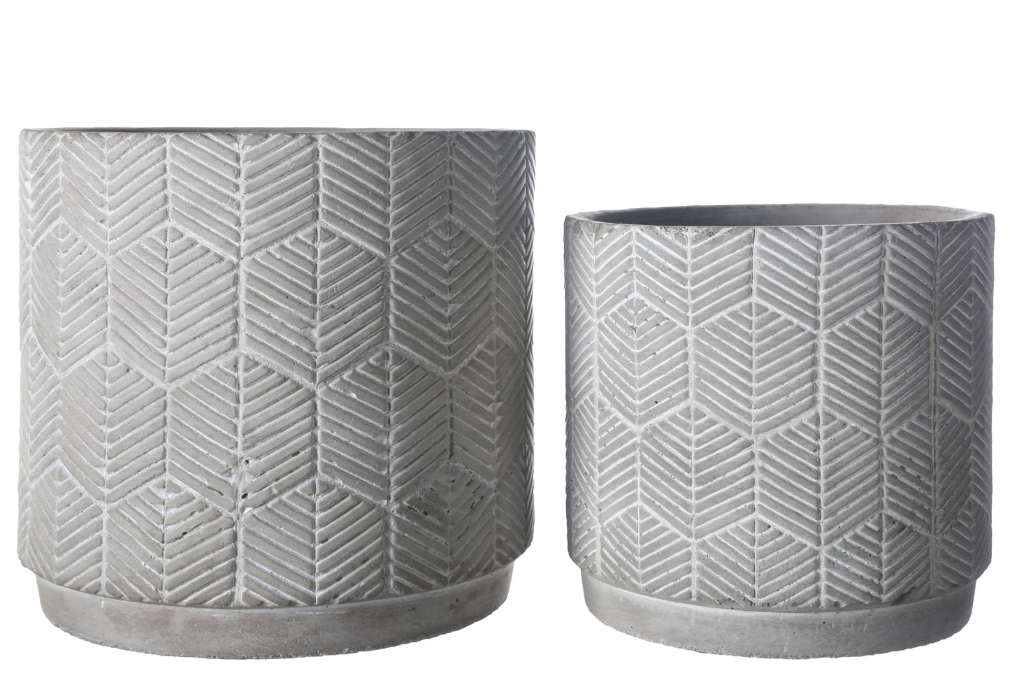 Cement Round Pot Washed Finish Gray-7.00"H