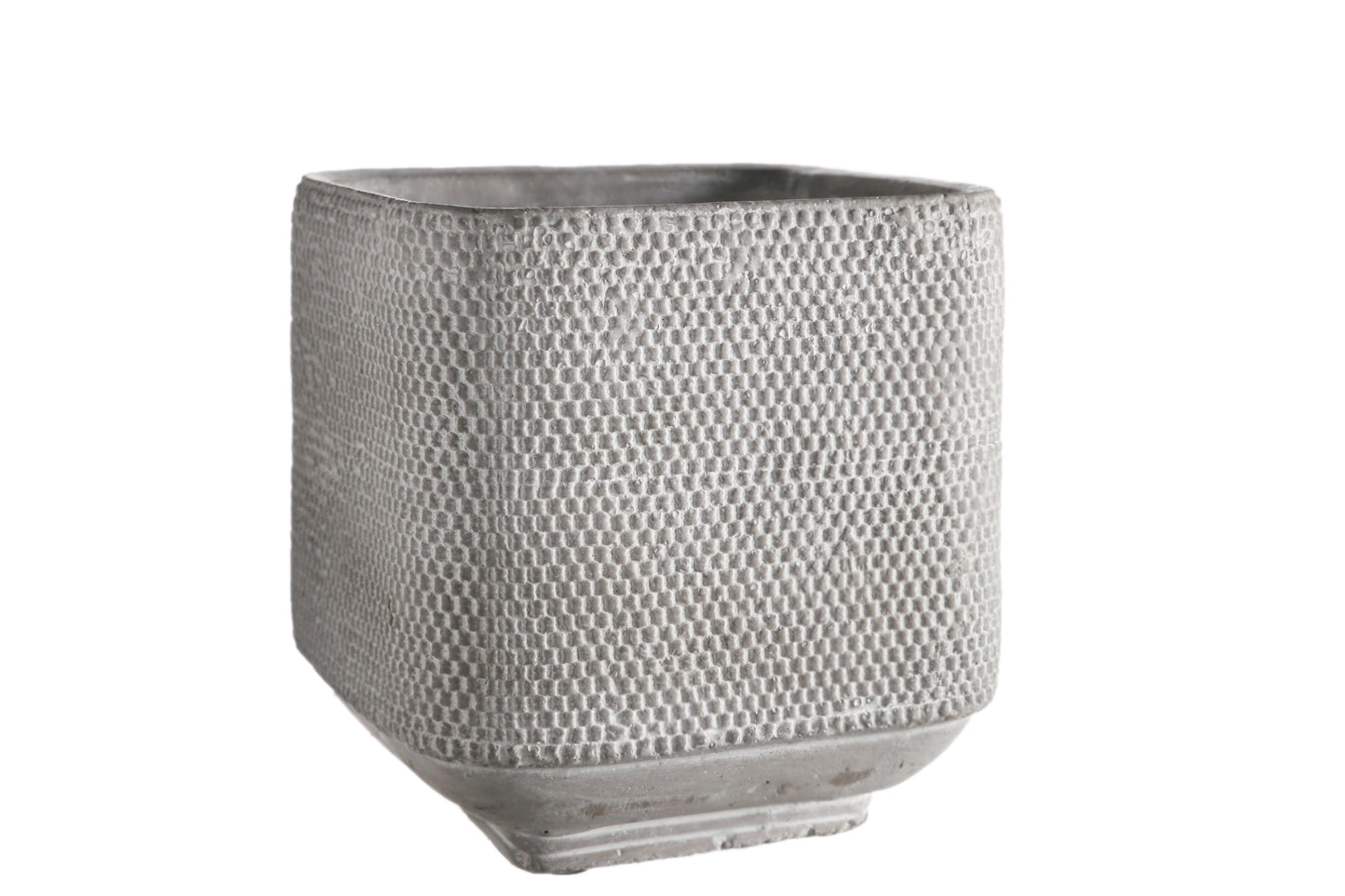 Cement Square Pot Washed Finish