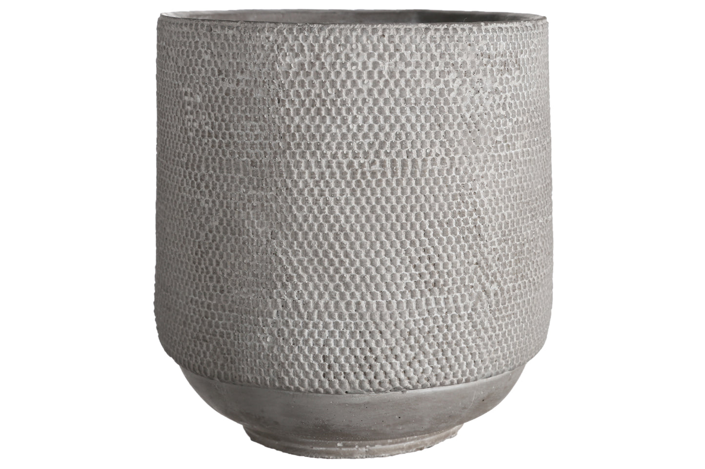 Cement Round Pot Washed Finish Gray-7.25"H