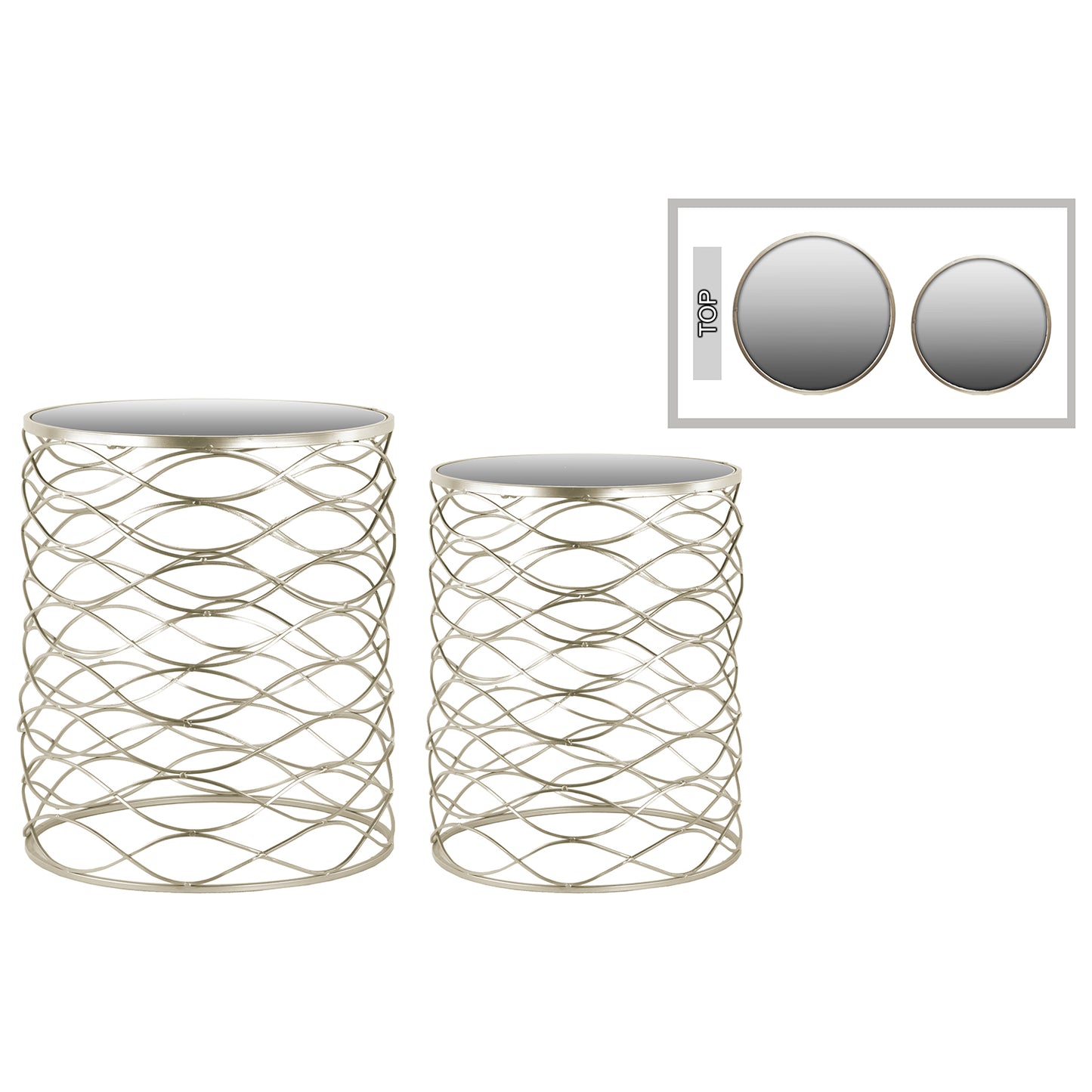 Rosiet Metal Round Nesting Accent Table Set