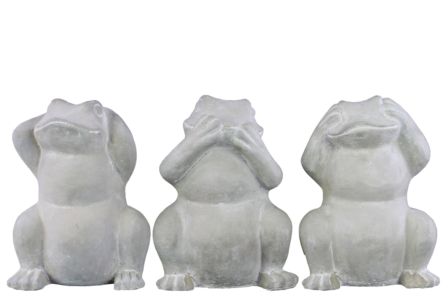 Cement Figurine Washed Concrete Finish White 8"H