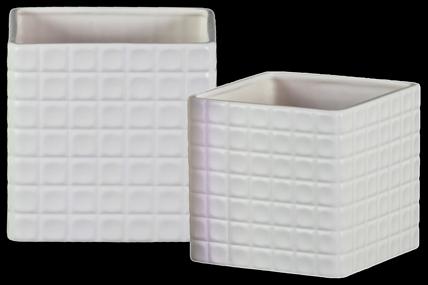 Ceramic Pot Matte Finish White-5.25"H -81