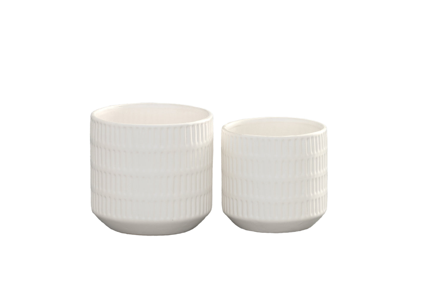Ceramic Pot Matte Finish White-5.5"H -82