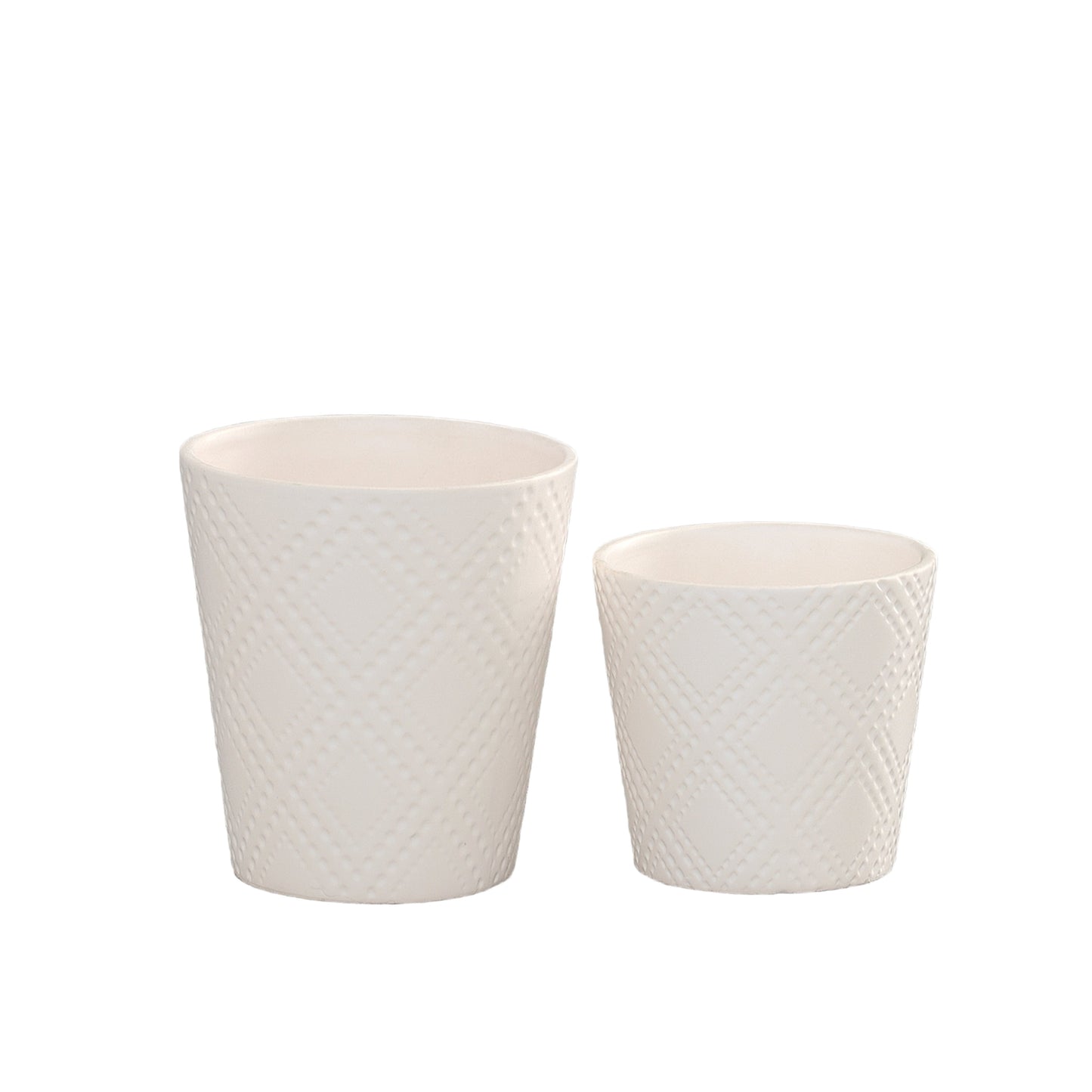 Ceramic Pot Matte Finish White-5.5"H -83
