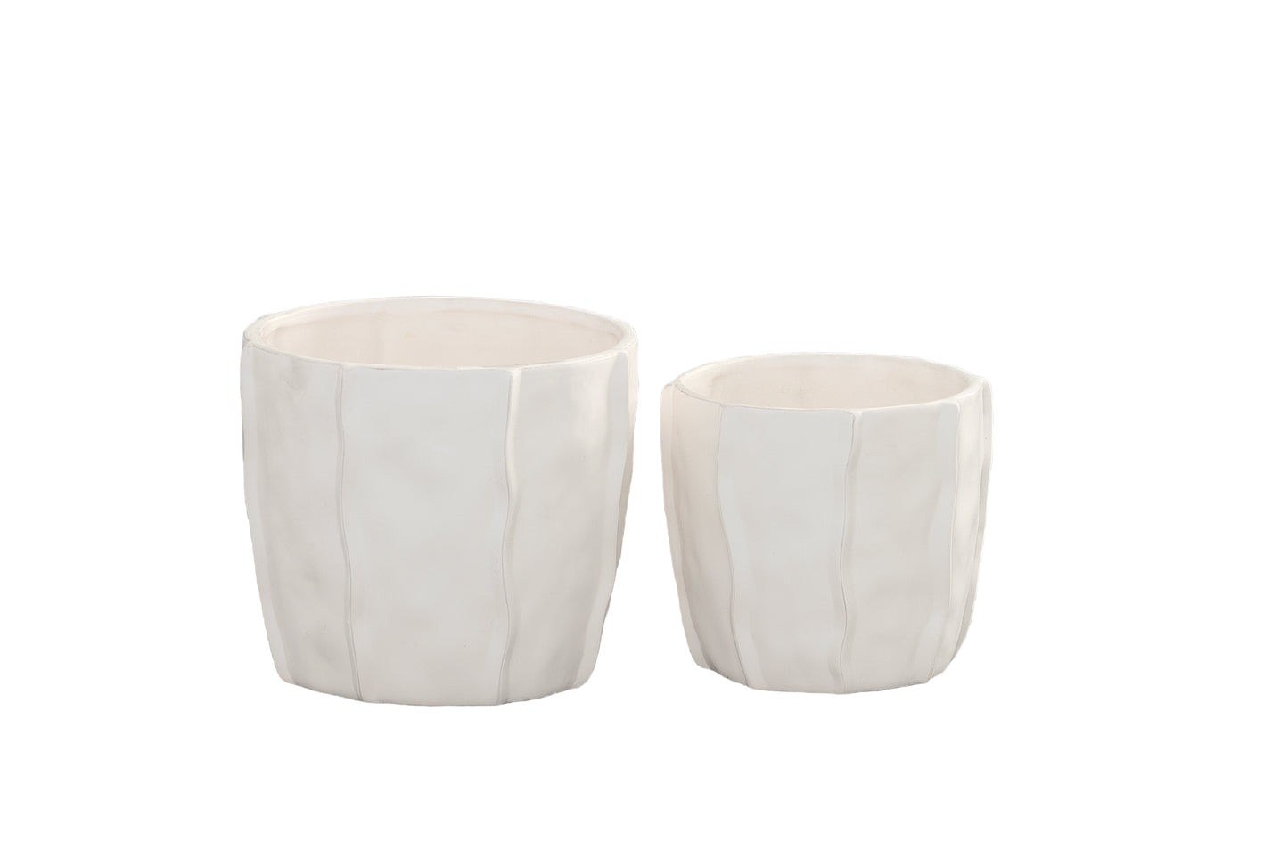 Ceramic Pot Matte Finish White-5.75"H -84