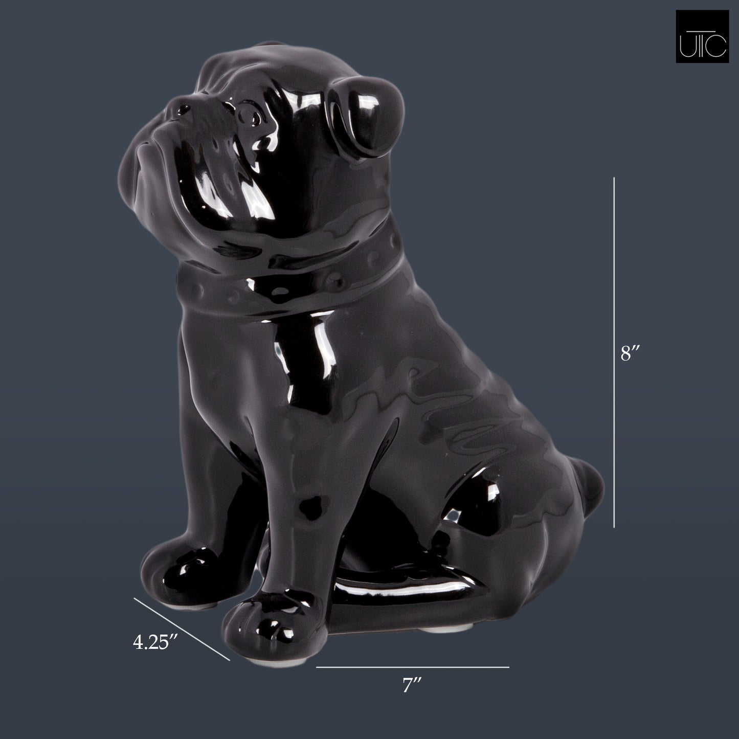 Hudson Glossy Bulldog Figurine