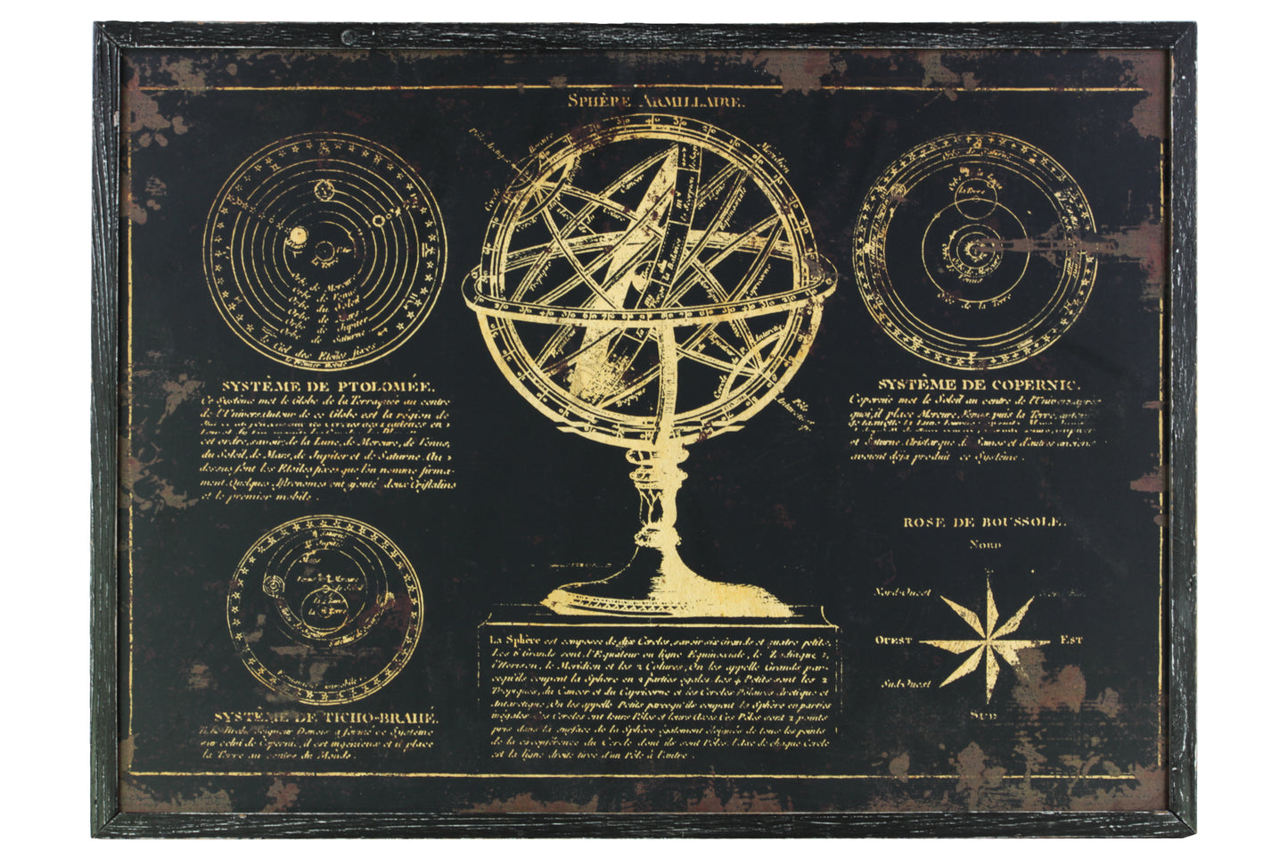 Wood Painting Coated Finish Black 23.5"H -328