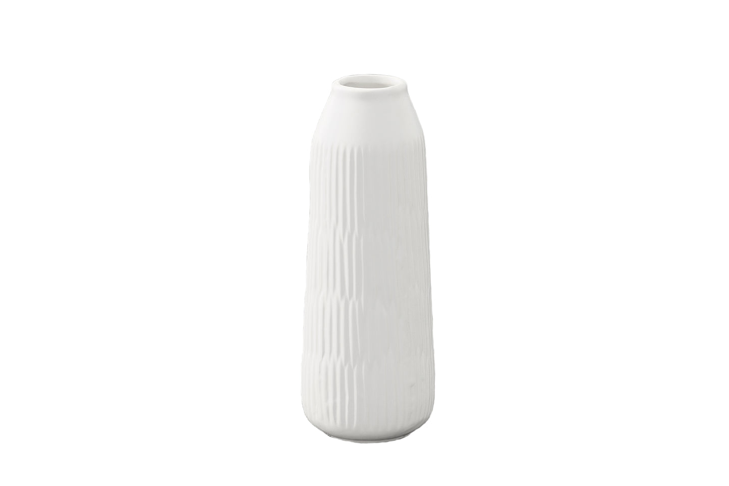 Porcelain Round Vase Matte Finish White-10.75"H