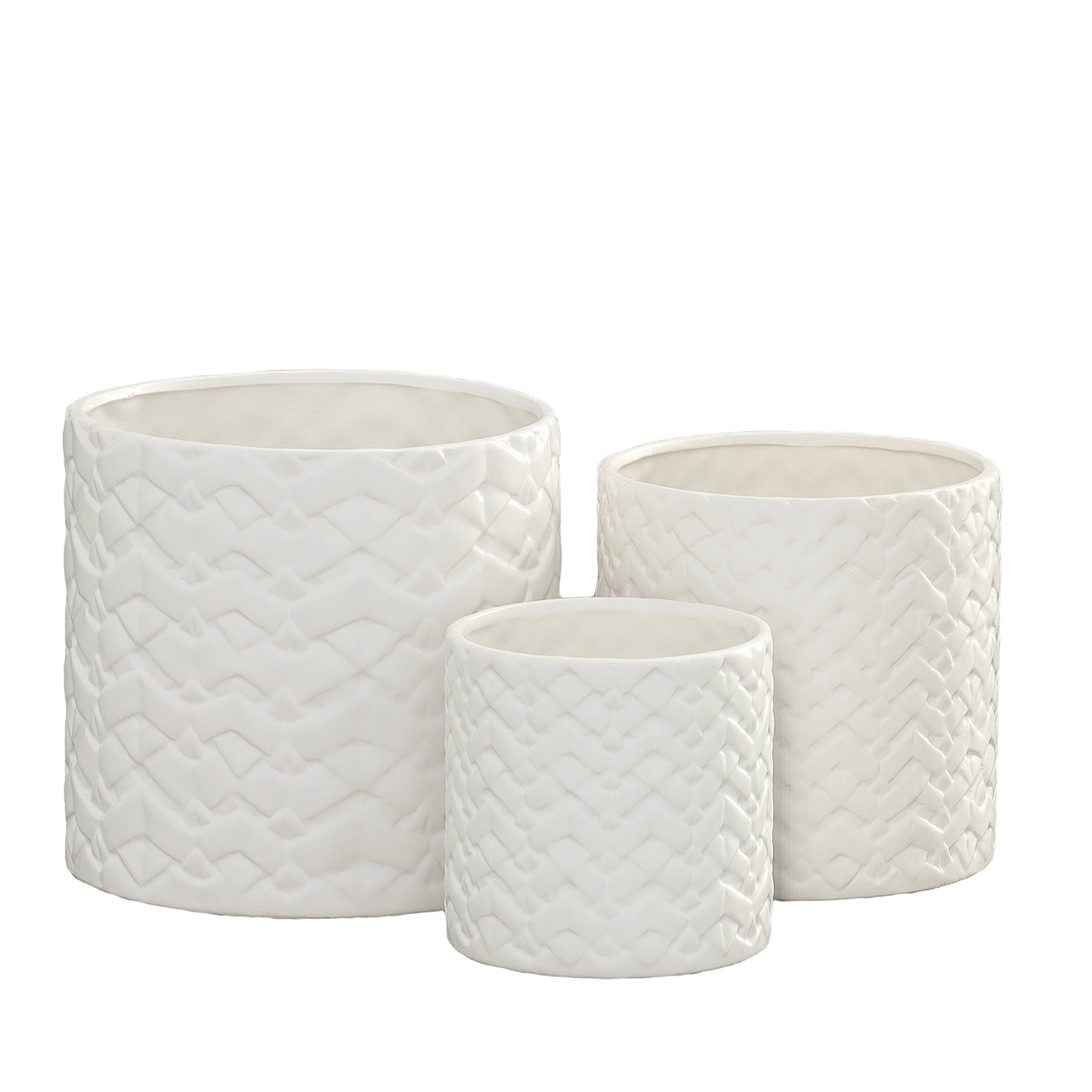 Alene Ceramic Round Planter Set (Set of 3)