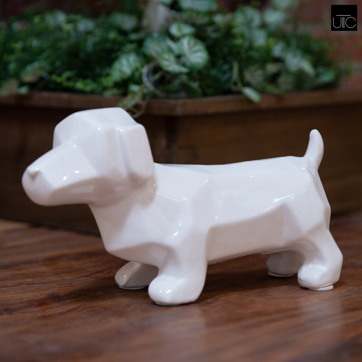 Jengo Gloss White Dachshund Figurine